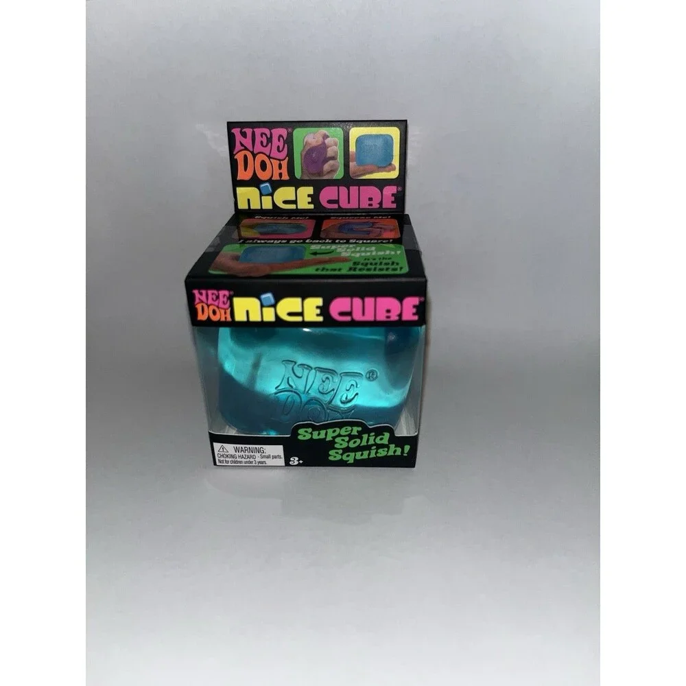 Nee Doh Nice Ice Cube-Super Solid Squish! (blue) -Brand New/ Factory Sealed!